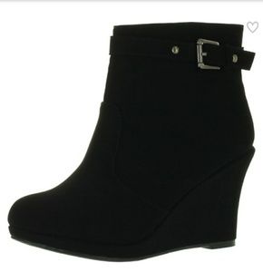Black Wedge Ankle Bootie